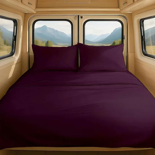 Vista 69 de NON Sticky cotton Juego de sábanas cortas de algodón egipcio de alta calidad para caravana, 4 piezas, bolsillo profundo de 12 pulgadas, suave, fácil