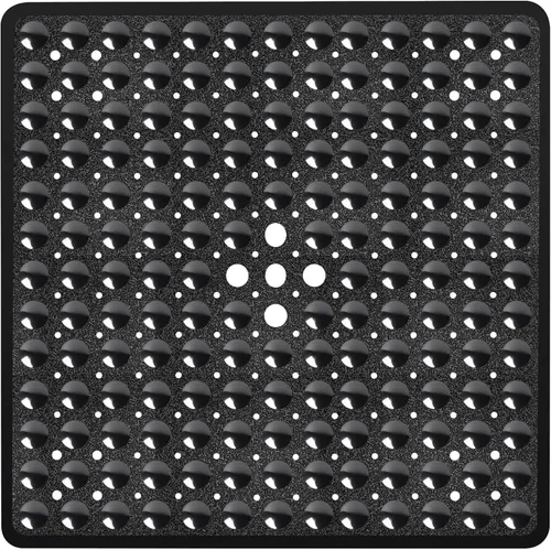 Vista 23 de Tapete de ducha negro antideslizante de 17 x 30 pulgadas, tamaño estándar, tapete de baño de burbujas suaves para ducha interior, tapete de baño