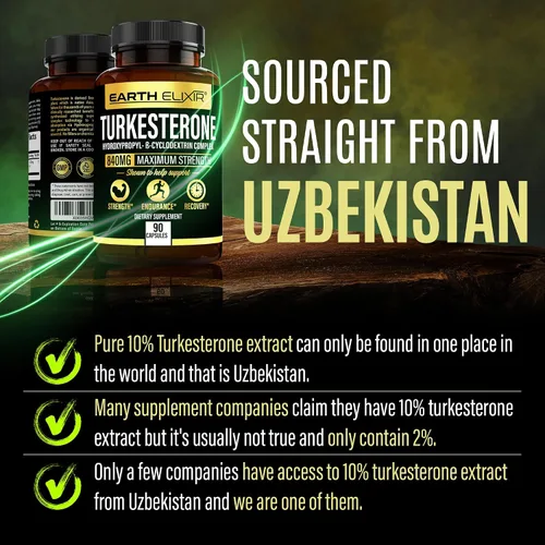 Vista 3 de Turkesterone 840 mg – Apoyo natural de testosterona – Suplemento de turkesterona 100% puro para hombres y mujeres – Extracto de Ajuga Turkestanica