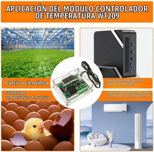 Vista 7 de 2 unids W1209 12V DC controlador de temperatura digital termostato