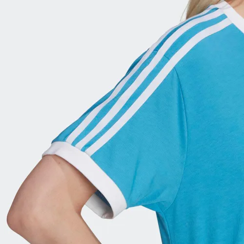 Vista 7 de adidas Originals Camiseta de 3 rayas para mujer, Rojo (Flash Red)