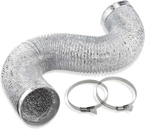 Vista 10 de Cenipar Manguera de ventilación para secadora, manguera de ventilación de conductos de 4 pulgadas, lámina de aluminio flexible sin aislamiento