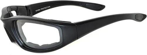 Vista 2 de OWL Gafas de espuma acolchadas para motocicleta, lente transparente con espejo ahumado