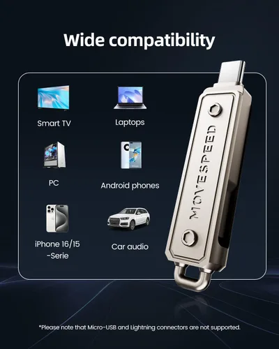 Vista 5 de MOVE SPEED Memory Stick de 64 GB, unidad de pulgar de 130 MB/s con puerto dual tipo C + USB 3.2, Pendrive de alta velocidad compatible