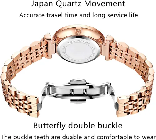 Vista 5 de OLEVS Reloj prismático de diamantes de moda para mujer, reloj analógico de cuarzo de acero fino y elegante