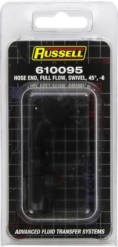 Vista 2 de RUSSELL Edelbrock 610095 - Extremo de manguera de flujo completo giratorio de 45 grados -6An All Blk Finish