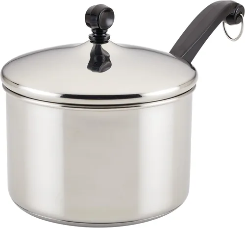 Vista 10 de Farberware Cacerola clásica de acero inoxidable con tapa, 1 cuarto de galón, plateado, 50000, 11.2"P x 6.3"An x 4.4"Al