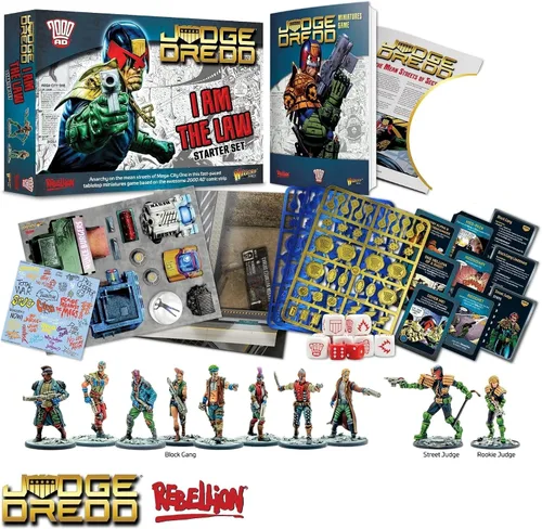 Vista 2 de Warlord Judge Dredd I Am The Law - Juego de mesa de estrategia de juego de rol para adultos, juego de mesa distópico futuro estratégico de juego