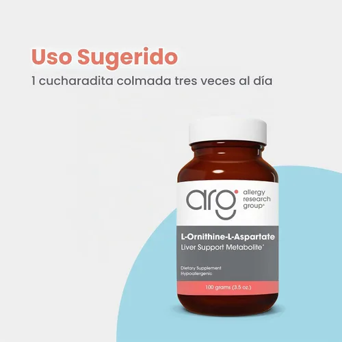 Vista 4 de Allergy Research Group - L-Ornitina-L-Aspartato en polvo - 3.53 oz
