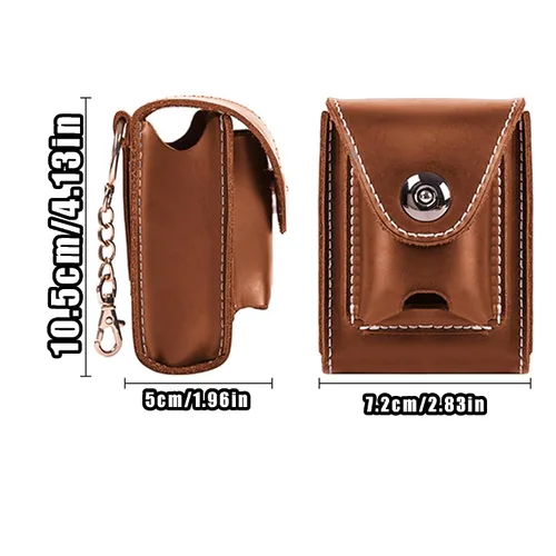Vista 3 de YIUMLMN - Funda de cuero para encendedor de cigarrillos, protección perfecta para cigarrillos y encendedores