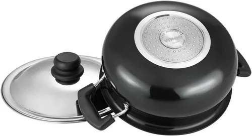 Vista 9 de Vinod Handi anodizado duro – Tapa de acero inoxidable – Tamaño pequeño – 3.8 litros (4 cuartos de galón) – Adecuado para Biryani, Pulao, Salsas