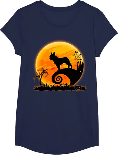 Vista 73 de Camiseta divertida de disfraz de Halloween para perro y luna de Bulldog francés, Negro, S