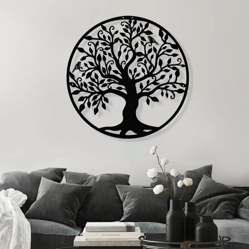 Vista 2 de Arte de pared de metal árbol de la vida, decoración de pared de metal, árbol de la vida, decoración de pared de árbol de la vida, arte de pared