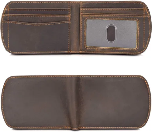 Vista 6 de Polare Slim Curve Front Pocket RFID Bloqueo Italiano Cartera plegable de cuero real para hombre