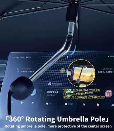 Vista 3 de Ajuste personalizado para parabrisas de Ford, sombrilla con bloqueo UV y mango flexible de rotación de 360° (para Ford F-150)