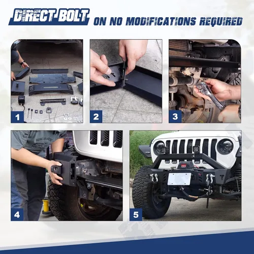 Vista 6 de Parachoques delantero Wrangler Gladiator para Jeep Wrangler JL 2018-2026 y JK 2007-2018 y Gladiator JT 2019-2026, HAWKLEY parachoques delantero