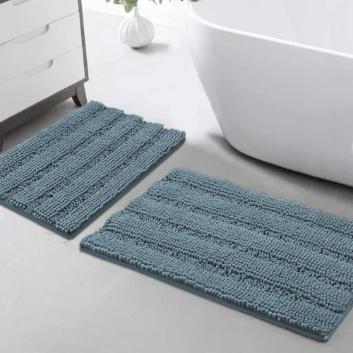 Vista 144 de Turquoize Alfombra de baño de chenilla de lujo para baño, extra absorbente, alfombra de ducha de microfibra antideslizante para baño, alfombra Aqua