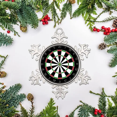 Vista 4 de Adorno de copo de nieve de peltre personalizado para decoración de árbol de Navidad