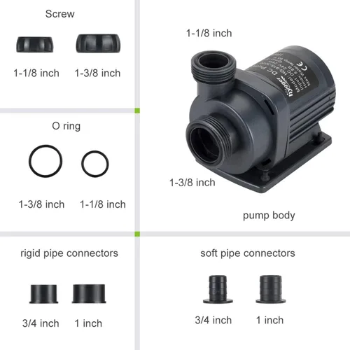 Vista 5 de hygger Bomba de agua sumergible silenciosa de 800 GPH y externa de 24 V, con controlador (configuración del 30% al 100%), potente bomba de retorno