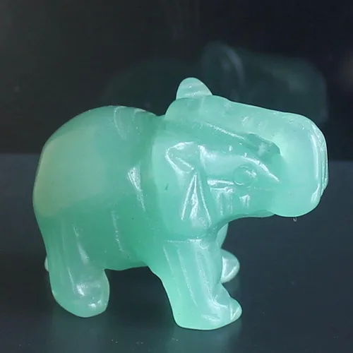 Vista 5 de Figura de elefante de cristal tallada a mano de 1.5 pulgadas para decoración del hogar (cuarzo blanco)