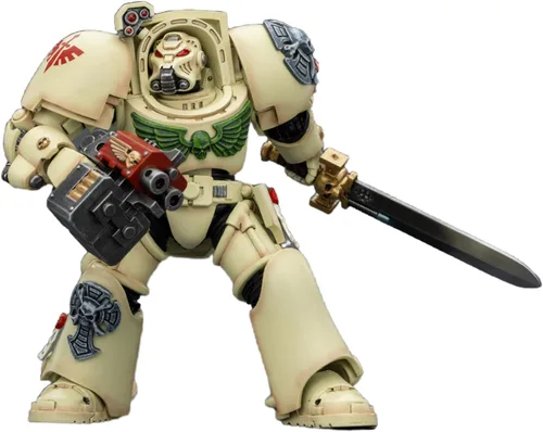 Vista 23 de JOYTOY Black Templars Warhammer 40k 1/18 Figura de acción Black Templars Terminator 1 con espada de poder y bolter de tormenta, regalos