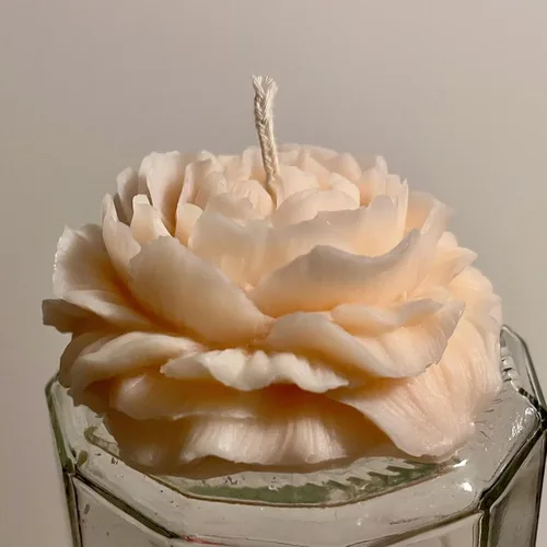 Vista 3 de Paquete de 2 moldes de vela de silicona con forma de flor, moldes de vela de columna de flores de rosas 3D para hacer cilindros de velas, moldes