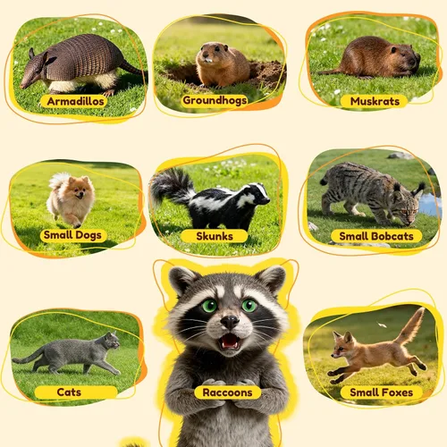 Vista 7 de Jaula de trampa para animales vivos plegable de 37" Jaula de trampa de animales para mapaches, gatos callejeros, gatos pequeños y zorros pequeños