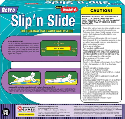 Vista 3 de Winning Moves Games USA, tobogán acuático clásico Wham-O Slip' N Slide (19 pies) para niños y adultos a partir de 5 años