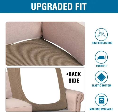 Vista 551 de H.VERSAILTEX Fundas de Cojín de Asiento Individuales Super Elásticas Fundas de Sofá Fundas de Cojín de Sofá Fundas Deslizables Juegos Tela de Sarga