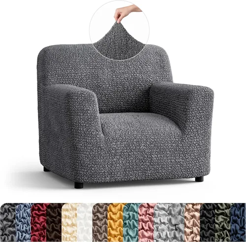 Vista 30 de PAULATO BY GA.I.CO. Funda para Silla - Funda para Sillón - Funda para Sillón - Funda de Tela Suave - Protector de Muebles Elegante de Ajuste Ceniza