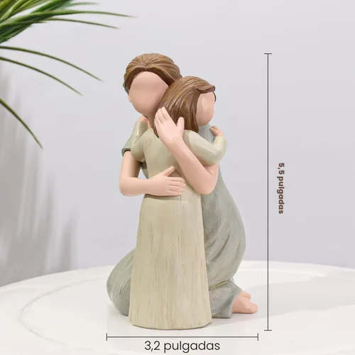 Vista 7 de Hensonever Figura de Madre e Hija Esculpida y Pintada a Mano, Figura Esculpida y Pintada a Mano "Amo a Mi Hija" Regalo para el Día de la Madre