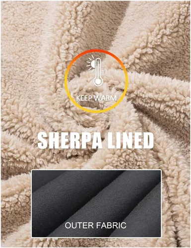 Vista 4 de MAGCOMSEN Sudadera con capucha de forro polar Sherpa para hombre