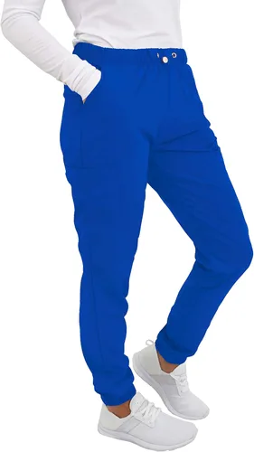 Vista 11 de Pantalones quirúrgicos Green Town para mujer - Pantalón quirúrgico jogger, bolsillos cargo, tela elástica, cordón de ajuste, fácil cuidado Negro