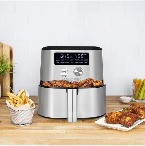 Vista 4 de Kalorik MAXX® Freidora de aire digital Freidora sin aceite 7 en 1 de 4 cuartos de galón con 7 funciones de cocción Pantalla LED con 21 ajustes