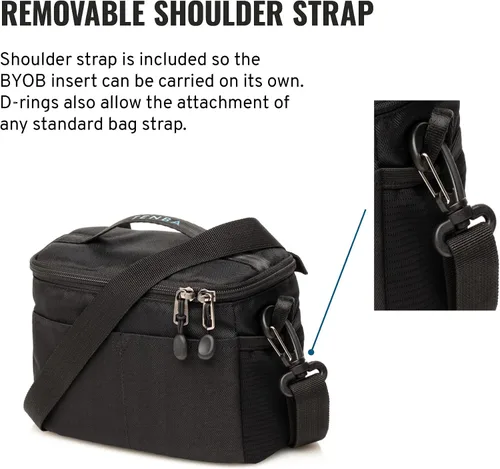 Vista 4 de Tenba BYOB 7 para cámara fotográfica, inserto - Convierte cualquier bolsa en una bolsa para cámaras DSLR y sin espejo y lentes – Negro (636-626)