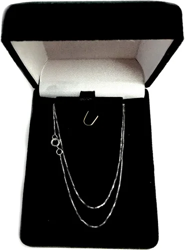 Vista 4 de Jewelry Affairs Collar de cadena estilo caja de oro macizo real de 14 quilates, 0.018 in