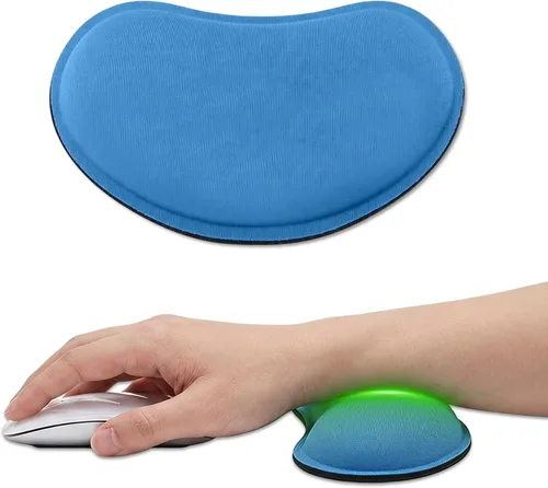Vista 11 de MXCOIRTP Reposamuñecas para ratón, almohadilla de soporte ergonómica de espuma con memoria para muñeca, almohadilla para muñeca de ratón con base