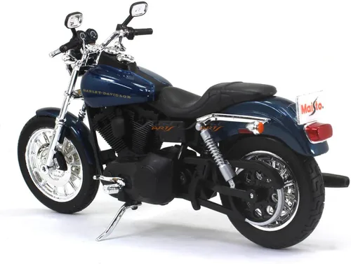 Vista 4 de Maisto 2004 Harley Davidson Dyna Super Glide Sport Bike 1/12 Motocicleta Azul
