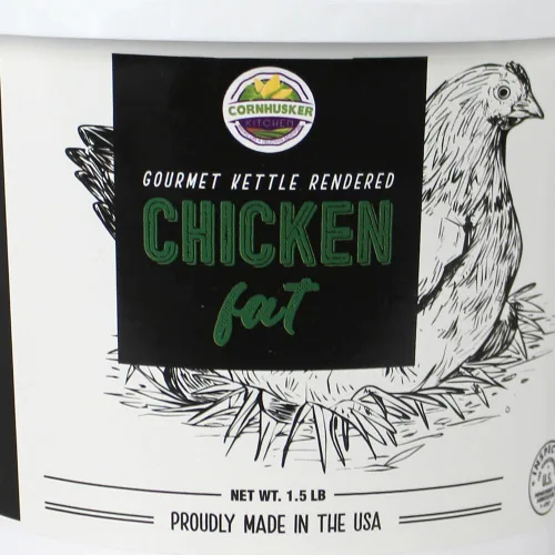 Vista 4 de Grasa de pollo gourmet renderizada Tina de 1.5 libras Grasa para cocinar y hornear apta para paleo por Cornhusker Kitchen