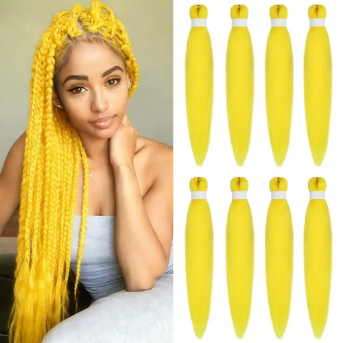 Vista 118 de 8 paquetes de extensiones preestiradas - 16 pulgadas de cabello trenzado premium, 55G/paquete, sin picazón, fijación en agua caliente, textura Perm