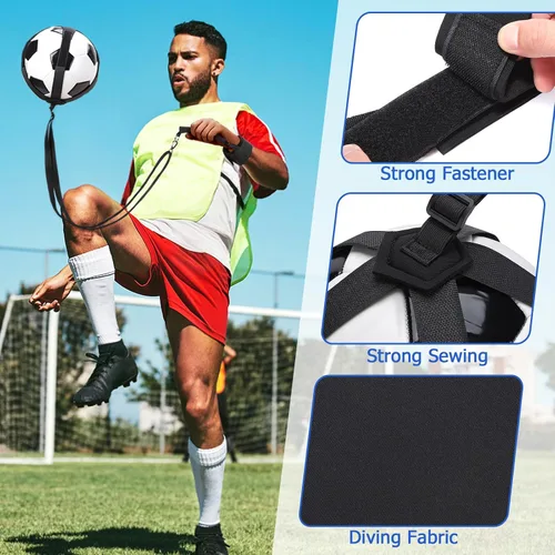 Vista 2 de Football Kick Trainer, Soccer Return Trainer Net Fits Ball Size 3, 4, 5, Hands-Free Soccer Kick Throw Training Aid