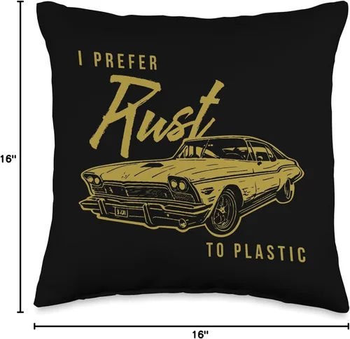 Vista 4 de Cool Retro Automobile Driver Cars Enthusiasts Gift Vintage Car Lovers Classic Oldtimer - Almohada para hombres y mujeres, 16 x 16 pulgadas