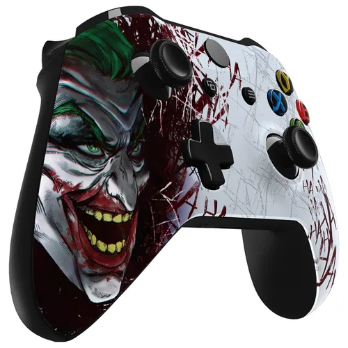 Vista 4 de eXtremeRate Clown Hahaha - Carcasa frontal estampada para Xbox One SX, kit de repuesto de cubierta frontal suave al tacto para Xbox One SX