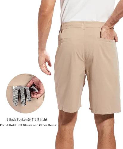 Vista 2 de Boyzn Pantalones cortos de golf con entrepierna de 9 pulgadas para hombre, pantalones cortos de vestir casuales para el trabajo, pantalones cortos