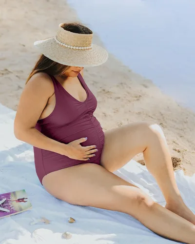 Vista 6 de Kindred Bravely Traje de baño de maternidad de una pieza Gathered Trajes de baño de maternidad para mujer