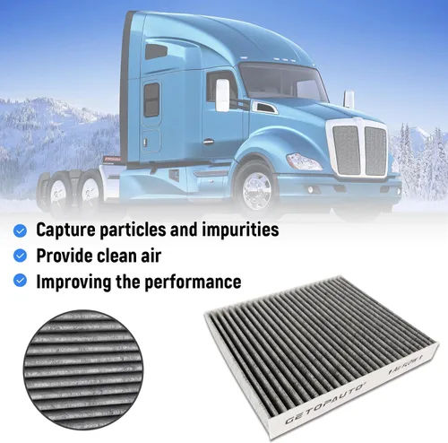 Vista 3 de GETOPAUTO Filtro de aire de cabina PA30093 con carbón activado compatible con Kenworth T-680 T-880 Peterbilt 567 579 Reemplazar X1987001 PA30093