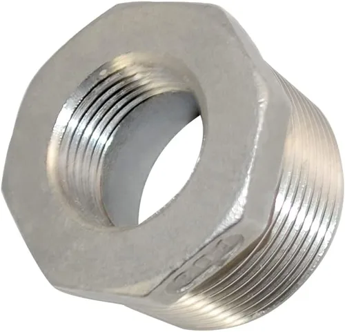 Vista 23 de 1/4" macho NPT a 1/8" hembra NPT hembra reductor/reductor buje de tubería, adaptador, buje hexagonal SS 304 de acero inoxidable