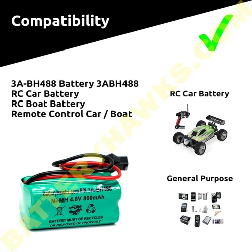 Vista 3 de 4.8v 800mAh Ni-MH batería para RC coche barco alto rendimiento general control remoto
