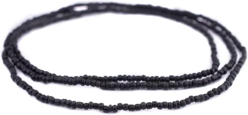 Vista 3 de TheBeadChest - Cuentas de vidrio Java negro (0.157 in, hilo de 48 pulgadas)