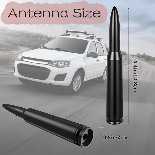Vista 2 de Antena de bala de coche de 5.4 pulgadas para Ford Serie F F150 F250 F350 GMC Sierra Jeep Patriot 2007-2017 Chevy Silverado Dodge RAM 1500 2500 3500